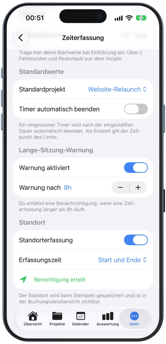 Status der Standortfreigabe