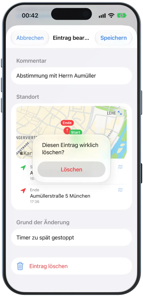 Rückfrage vor dem Löschen