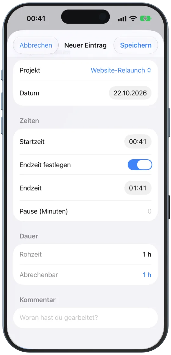 Dauer und Kommentar