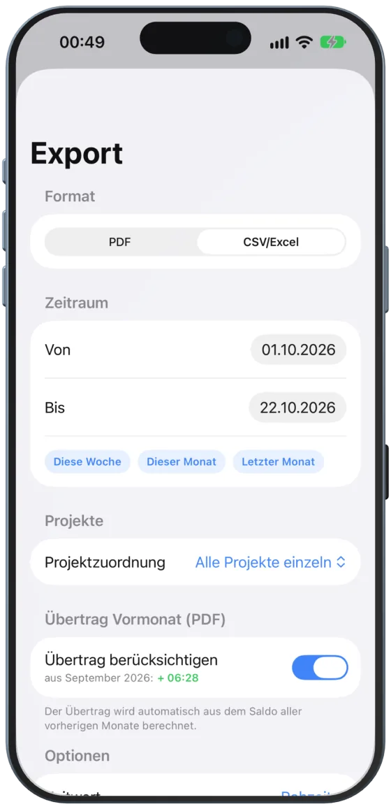 Format „CSV/Excel“