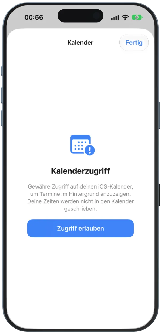 Kalenderzugriff erlauben