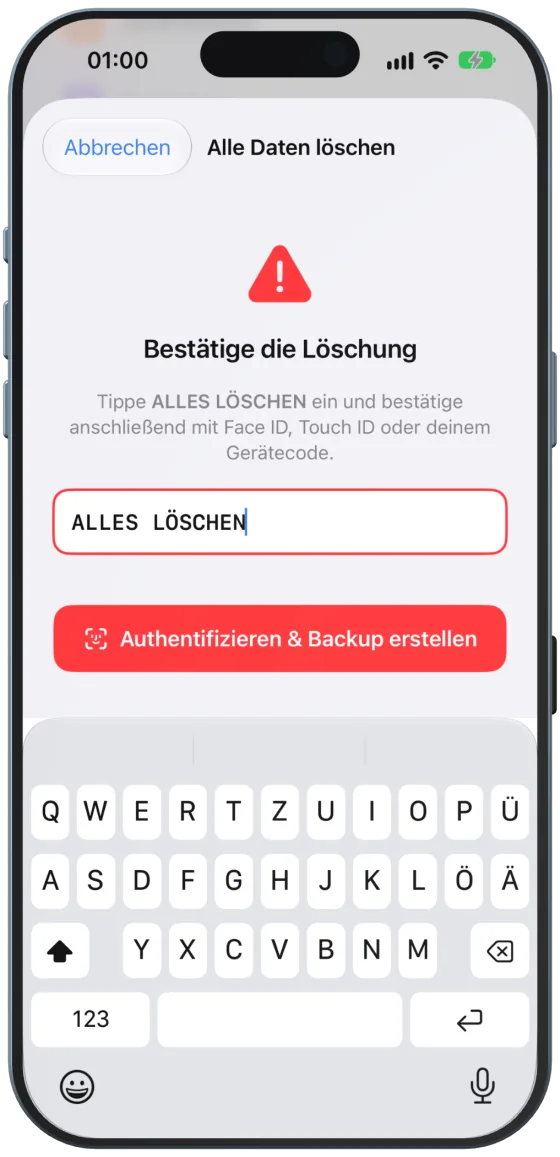 Bestätigung mit Face ID
