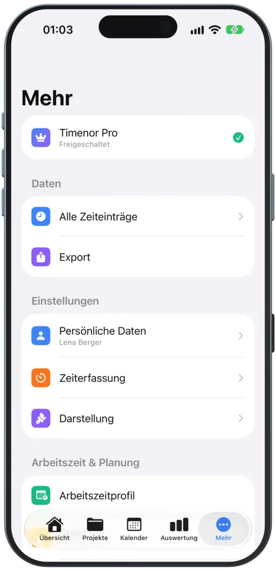 „Timenor Pro – Freigeschaltet“