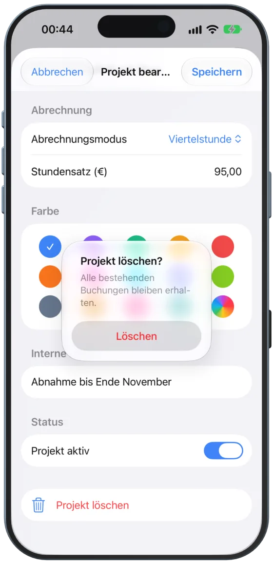 Rückfrage vor dem Löschen