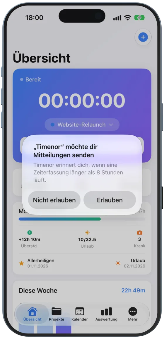 Mitteilungen erlauben