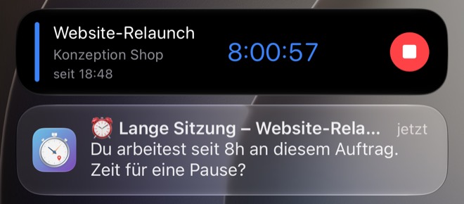 Mitteilung „Lange Sitzung“